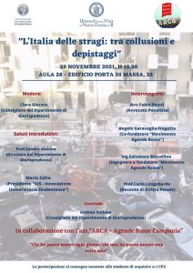 'L'Italia delle stragi: tra collusioni e depistaggi' - Napoli, 29/11/2021 @ Università degli Studi Federico II - Napoli