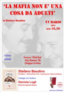 Presentazione libro "La mafia non è una cosa da adulti" (RE) @ Reggio Emilia
